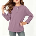 thumbnail image 2 of BXJX Girls Long Sleeve Tops, Casual Spring and Fall Ribbed Crew Neck Kids Undershirts Hot Pink Size 3-4 T, 2 of 9