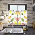 thumbnail image 4 of Yayeee Kitchen Curtains Tier Pair Light Filtering 27"x24" Rod Pocket Short Cafe Window Panel, Pink Colorful Leaves, 4 of 7