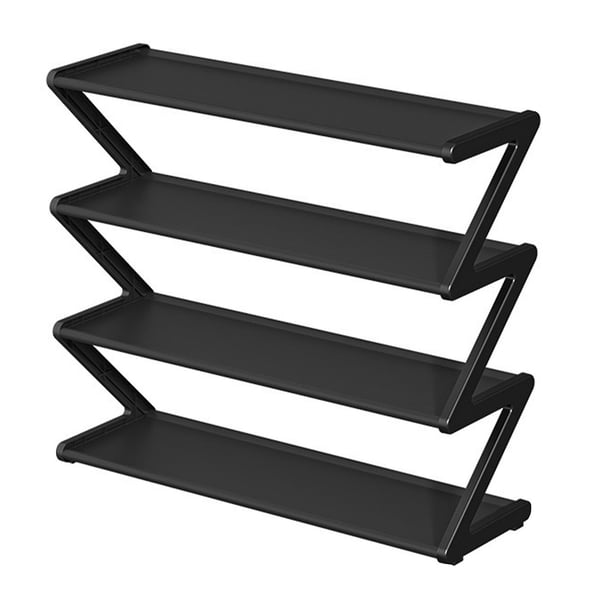 Z-Shape Shoe Rack with 4 Layer Multifunctional Shoes Storage Shelf for Home Bedroom