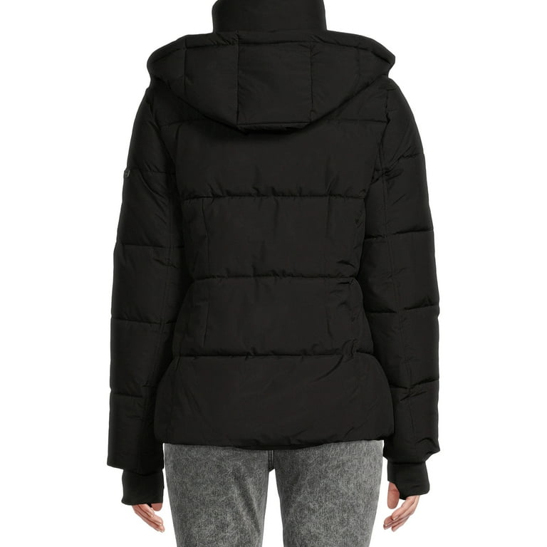 BCBG Paris Women's Long Puffer Coat with Hood 