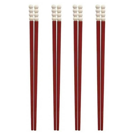 

FaLX Reusable Chinese Chopsticks - 4Pcs Smooth Surface Food Grade Comfortable Grip Sturdy Tableware Alloy Sugar-coated Haws Diner Chopsticks Dining Room Supply
