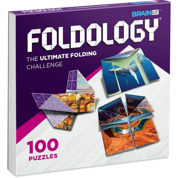 FOLDOLOGY Origami Puzzle Game, 100 Brain Teasers for Teens and Adults, for Ages 10 