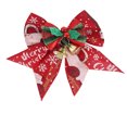 thumbnail image 2 of 2025 Christmas Bows Red Christmas Bows Outdoor Decoration 3.5×3.3in Linen Wreath Ribbon Bows with Bell for Christmas Tree Hanging Crafts Gift Bows Pendant for Xmas Home Decoration, 2 of 6