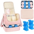 thumbnail image 1 of Bolsa Térmica para Extractor de Leche Jaffzora con Paquete de Hielo Rosa, 1 of 7