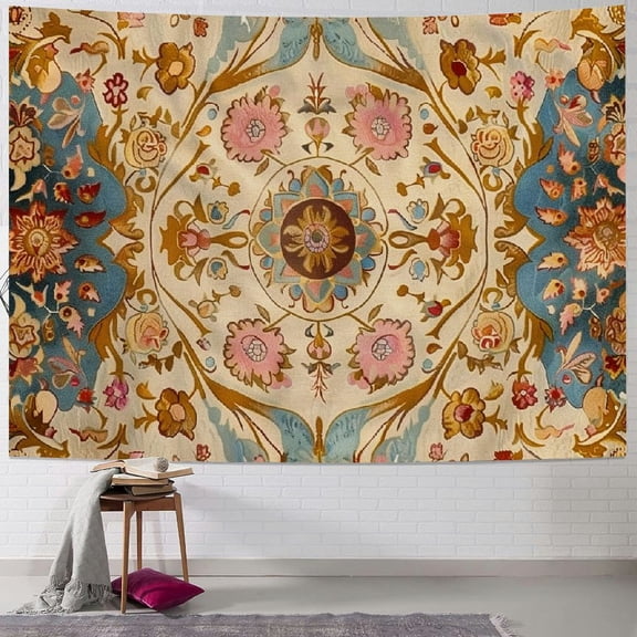 PRATYUS Wall Tapestry Bohemian - Floral Vine Wall Hanging Celestial Sun Moon and Star Tapestries Hippie Home Decor Boho Tapestry for Bedroom Aesthetic Painting