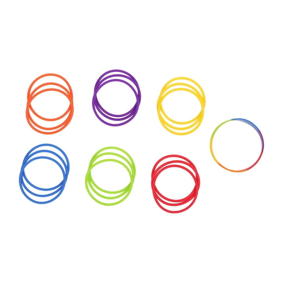 Pride Rainbow Silicone Bracelet Set - 19 Pieces