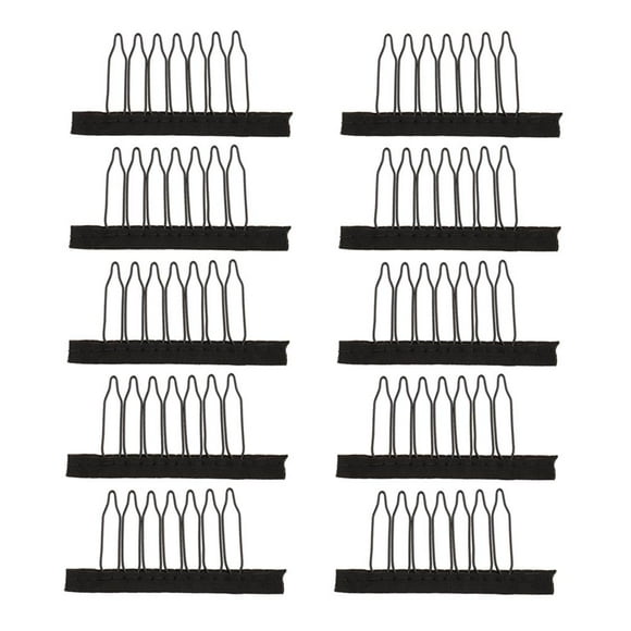 Clips para peluca Yuyangstore Peines de Peluca 10 Piezas 7 Dientes Negro