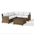 thumbnail image 4 of Bradenton 4Pc Outdoor Sectional Set - Sunbrella White/Weathered Brown, 4 of 14