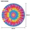 thumbnail image 6 of Colorful Tie Dye Mandala Pattern Round Tablecloth 60"x60",Wrinkle Wipeable Table Cloth for Kitchen Dining Room Picnic Patio Party, 6 of 6
