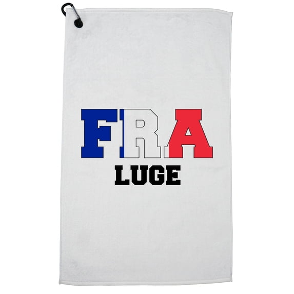 French Luge - Winter Olympic - FRA Flag Golf Towel with Carabiner Clip