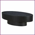 thumbnail image 6 of 43.7” Oval Black Coffee Table – Space-Saving MDF Pedestal for Living Room, Easy to Clean, 6 of 10