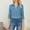 #01-Blue, variant on ICHUANYI Women's Casual Denim Shirts Long Sleeve Loose Button Down Blouses V Neck Tunics Solid Color Loose Tops with Pocket