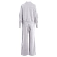 thumbnail image 4 of vigerkar Women 2 Piece Lounge Set Vneck Sweatshirt High Waist Sweatpants Suit Matching Sweatsuit (Grey, S), 4 of 5