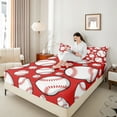 thumbnail image 4 of Castle Fairy Female Men Adults Baseball Game Twin Sheet Sets 3pcs,Sport Theme Twin Fitted Sheet Microfiber,Ball Gaming Breathable Flat Sheet,Luxury Bedroom Decor, 4 of 7