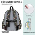 thumbnail image 5 of Princess and Fairy Black Pattern Cute School Backpack with Padded Back and Adjustable Shoulder Straps 13.4"x11"x4.7", 5 of 5