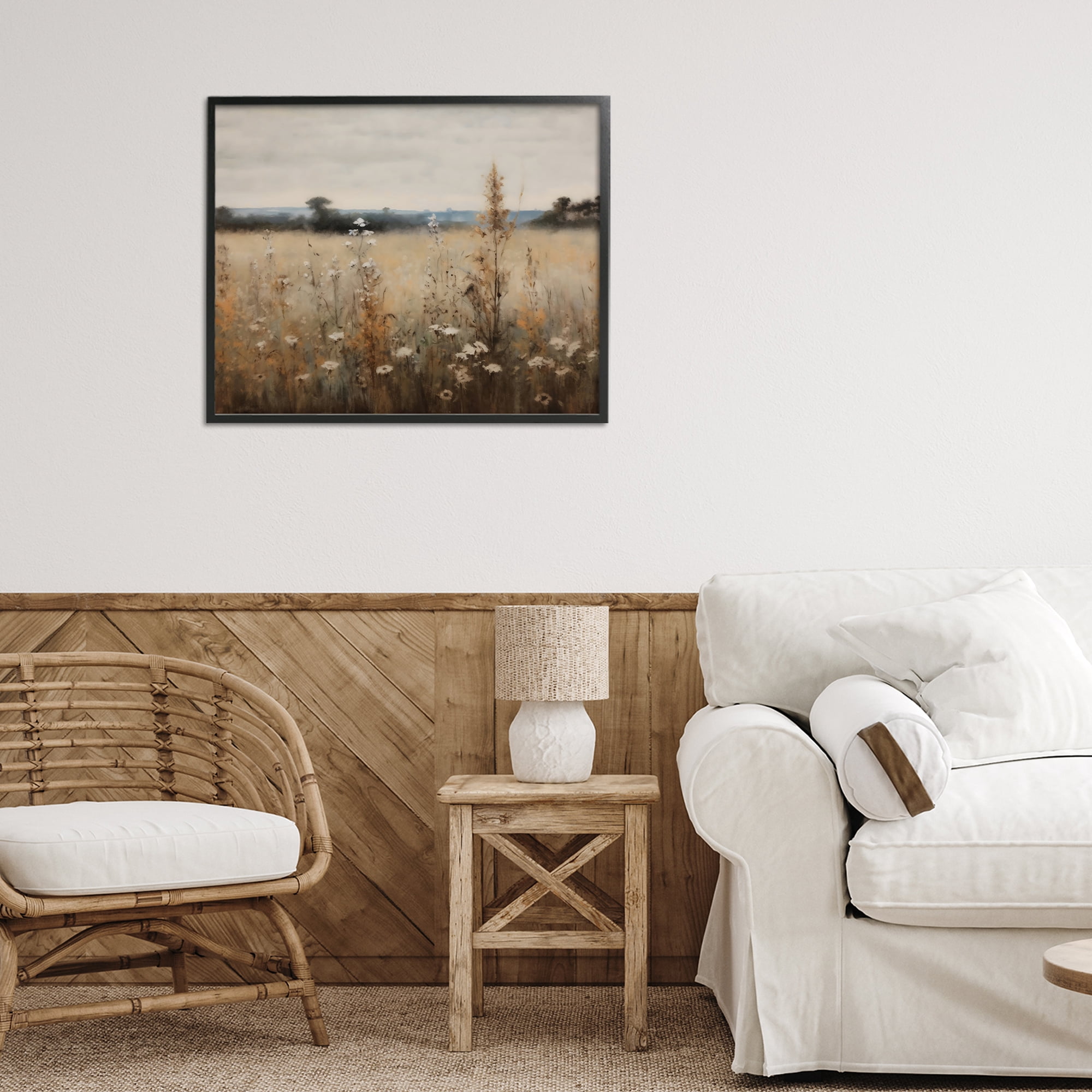 Stupell Industries Country Wildflowers in Misty Meadow Black Framed Giclee Art, design by Creative Studio