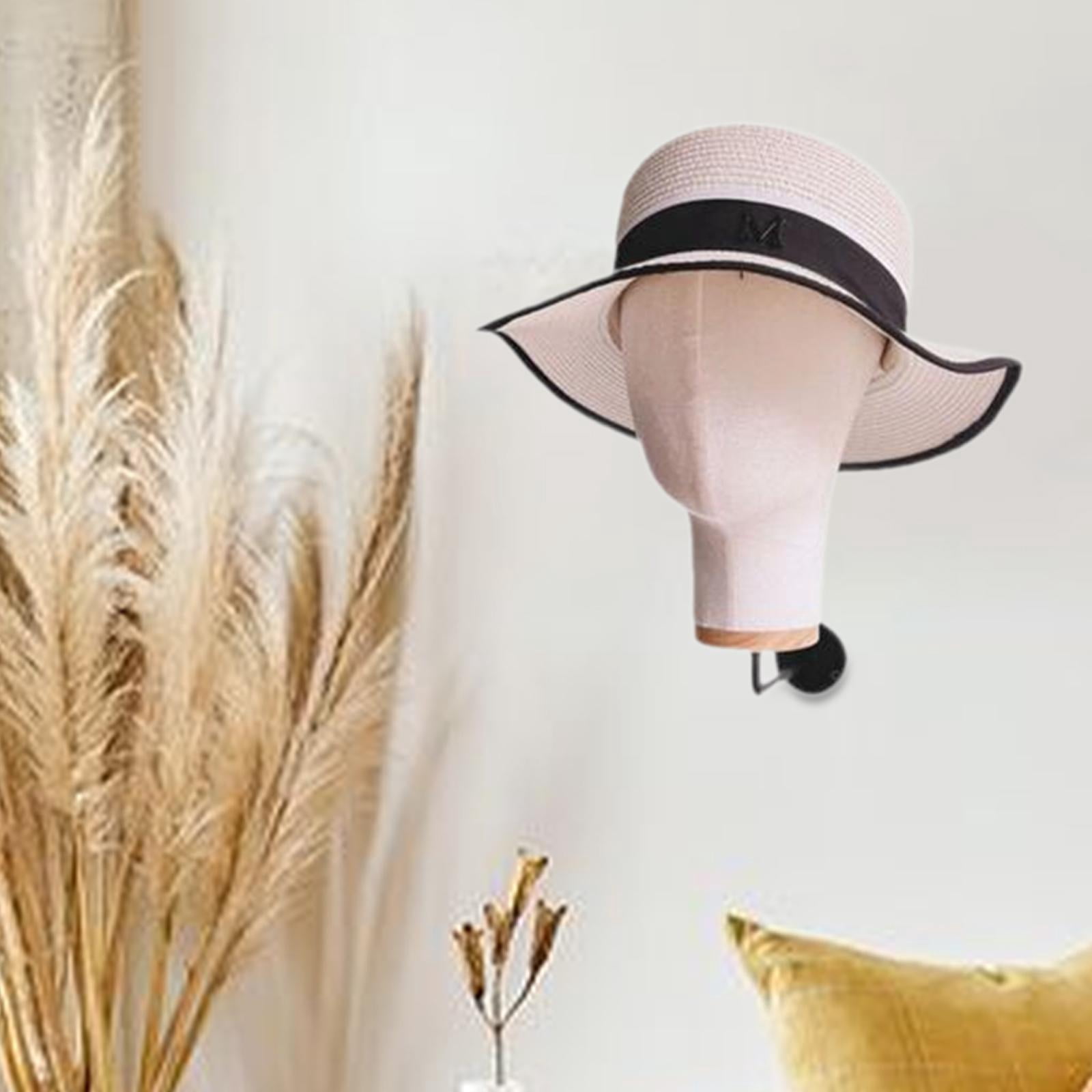 Serenable Mannequin Head, Wall Mount Stand Sturdy Wall Hat Rack, Fashion Lightweight Manikin Head Holder for Home Shopping Mall Beige