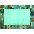 thumbnail image 1 of Ahgly Company Indoor Rectangle Solid Turquoise Blue Modern Area Rugs, 5' x 7', 1 of 4