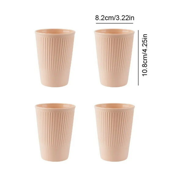 4PC/Set Wheat Straw Cup Multi-Functional Cola Coffee Plastic Cup Drinking Cup Kids Cups Reusable Portable Tea Cups Gifts