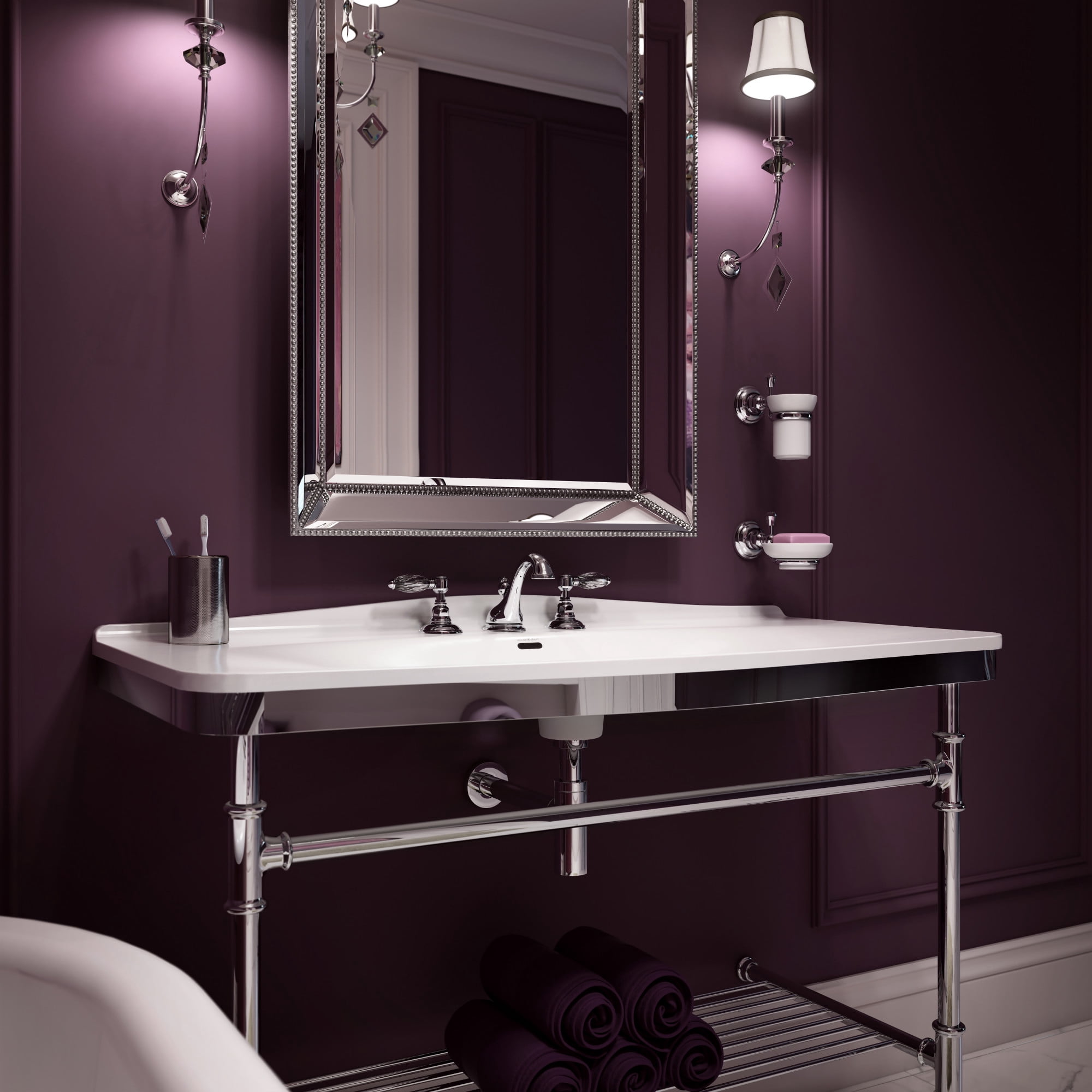 Rohl Italian Bath Wall Mounted Soap Dish Holder In Polished Nickel With White Porcelain Tray