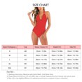 thumbnail image 4 of Women Swimsuit One Piece Pure Colour Backless V Neck Monokini Swimwear for Beach Summer Red XL, 4 of 4