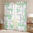 thumbnail image 2 of Manfei Modern Geometric Aesthetic Curtains Pack of 2 (42x84 Each),Pixel Geometric Curtains Blackout,Gray Green White Bedroom Curtains For Boys,Ultra Soft Home Decor, 2 of 6