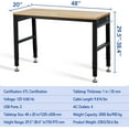 thumbnail image 3 of Royalbelle Black 48 Inch Adjustable Height Workbench, 2000 lbs Capacity, Outlets, 3 of 7