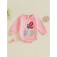 thumbnail image 2 of Suealasg Newborn Baby Girls Clothes Long Sleeve Letter Embroidery Romper Bodysuit Jumpsuits 3 6 12 18 Months Infant Girls SpringFall Playsuit, 2 of 7