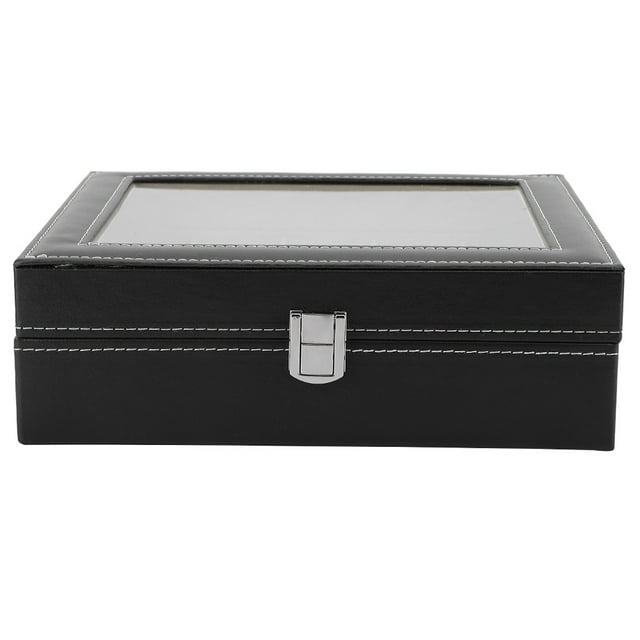 Caja de reloj con ranuras, vitrina portátil de cuero de PU para reloj, vitrina de joyería, soporte para reloj, valor inmejorable Jadeshay A