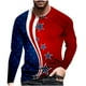 thumbnail image 1 of Hombres manga larga O-cuello impreso moda pulóver camisa casual Tops blusa Pompotops oipoqjl2274, 1 of 9