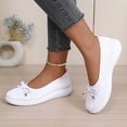 thumbnail image 4 of BOERTEU Women Breathable Knit Flat Walking Shoes, Bow Decor Slip On Casual Loafers, Lightweight Non Slip Platform Daily Sneakers, 4 of 6