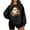 Black, variant on Lorytime Oversized Sweatshirt for Women Christmas Santa Claus Plush Shirt Crew Neck Long Sleeve Pullover Loose Tops