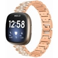 thumbnail image 1 of REQO Jewelry Bling Bands Compatible with Fitbit Sense/Versa 3/4 Band for Women & Men, Replacement Diamond Rhinestone Bracelet Metal Strap With Adjustment Tool, 1 of 8