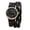 Black, variant on Analog Quartz Leather Strap Watch for Women:Halloween Retro Motorcycle Watch with Round Dial Digital Concept Scale Double Wrap Strap for Women