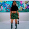 thumbnail image 3 of TasselTrim Camouflage Mini Skirt (L, MultiGreen), 3 of 9