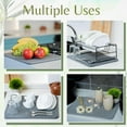 thumbnail image 3 of Stone Dish Drying Mat For Kitchen Counter, Super Absorbant Fast Drying Diatomaceous Earth Dish Drying mat, non slip, heat resistant, Gray, 15.3"" x 11.8''., sdm001, 3 of 5