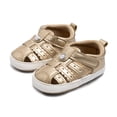 thumbnail image 2 of Zanarzt Infant Walking Shoes Baby Boy Girl Summer Infant Sandals Rubber Sole Closed Toe Non-Slip Shoes Toddler First Walkers Gold,US 3, 2 of 9