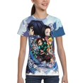 thumbnail image 4 of Demon Slayer Boys Girls T-Shirt 3d Print Graphic Short Sleeve Tee Shirt Tops For Kids Teens, 4 of 7