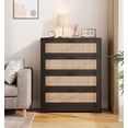 thumbnail image 4 of 4 Drawer Dresser for Bedroom, Rattan Chest of Dressers, Modern Wood Tall Dresser with Power Outlets, Drawer Organizer Unit with Metal Handle for Living Room Closet Hallway Entryway, 4 of 8