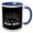 Blue/White, variant on 3drose, Three Adorable Cat Face Silhouettes. We Are All Mad Here. on Black, 11oz Magic Transforming Mug