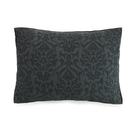 Better Homes & Gardens Damask Cotton Pillow Shams, Gray, King (2 Count), All Ages