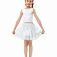 thumbnail image 6 of ZACPNCV Skirts for Girls Mini Little Festival Ruffle High Cut Cheerleader Cosplay Plain Skort Girls White 11-12 Years, 6 of 8