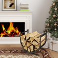 thumbnail image 4 of DOEWORKS Indoor Firewood Rack Decorative Wood Holder Fireside Log Rack, 4 of 7