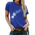 thumbnail image 1 of T-Shirt à Manches Courtes à Col Rond Imprimé pour Femme, 1 of 5