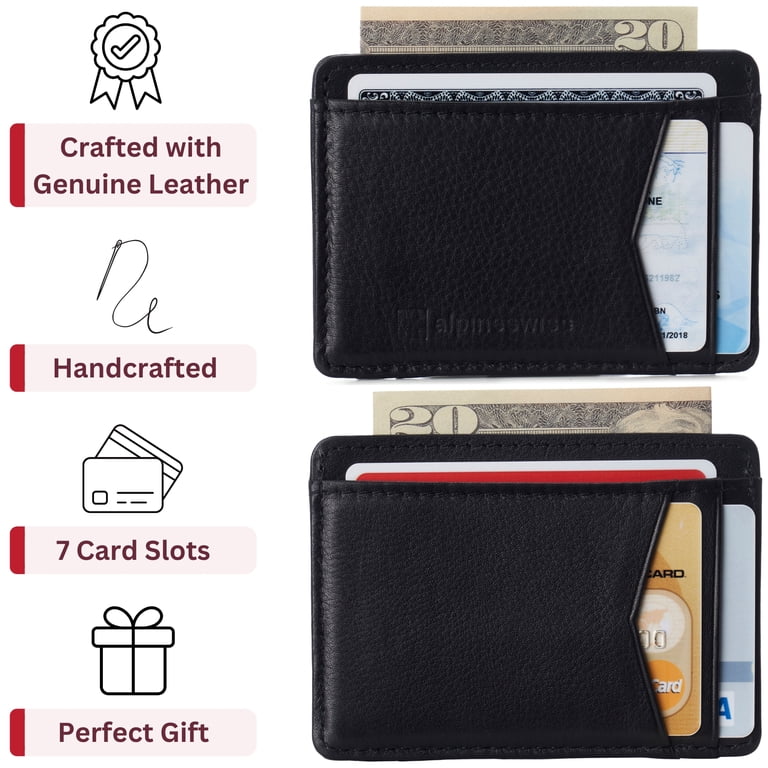 Men's Ultra-Thin Minimalist Front Pocket Wallet Leather photo 5