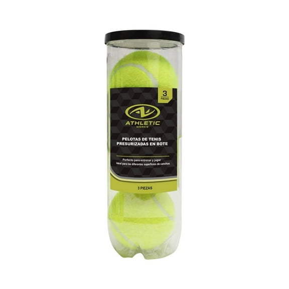 Pelotas de Tenis Athletic Works Presurizadas en Bote con 3 Piezas