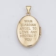 thumbnail image 3 of 14K Yellow Gold Guardian Angel with Diamond 26mm Oval Locket, 3 of 6