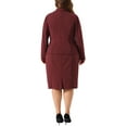 thumbnail image 4 of Agnes Orinda Plus Size Dress Suits for Women Two Piece Outfits Blazers Jacket and Sleeveless Dress Business Casual Suit Sets 1X Burgundy, 4 of 7