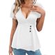 thumbnail image 1 of Gibobby Camisetas Mujer Manga Corta Top manga corta ajustado sexy con cuello en V color liso para mujer(Blanco,CH), 1 of 5