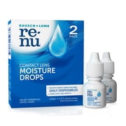 renu MultiPlus Lubricating & Rewetting Drops –From Bausch + Lomb –Twin Pack, Two 8 mL Bottles (16 mL Total)